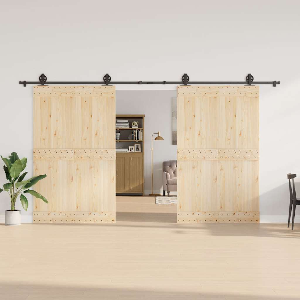 vidaXL Sliding Door Hardware Kit 400 cm Steel Black