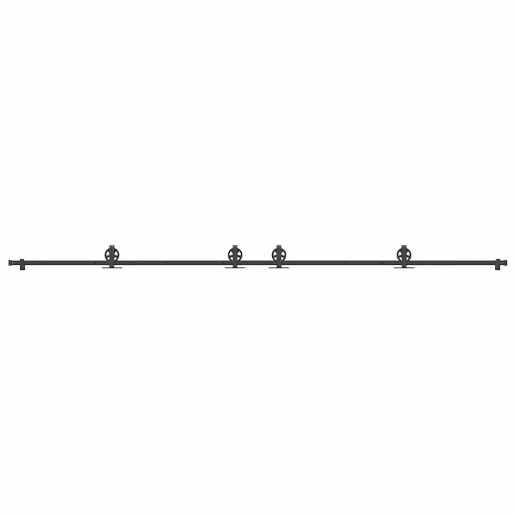 vidaXL Sliding Door Hardware Kit 400 cm Steel Black