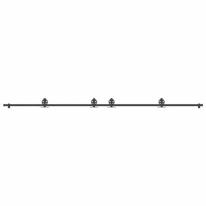 vidaXL Sliding Door Hardware Kit 400 cm Steel Black