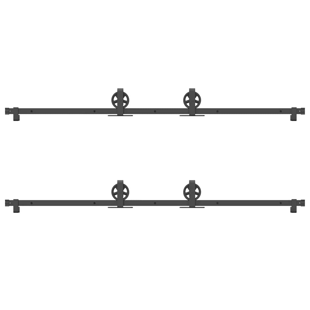 vidaXL Sliding Door Hardware Kit 400 cm Steel Black