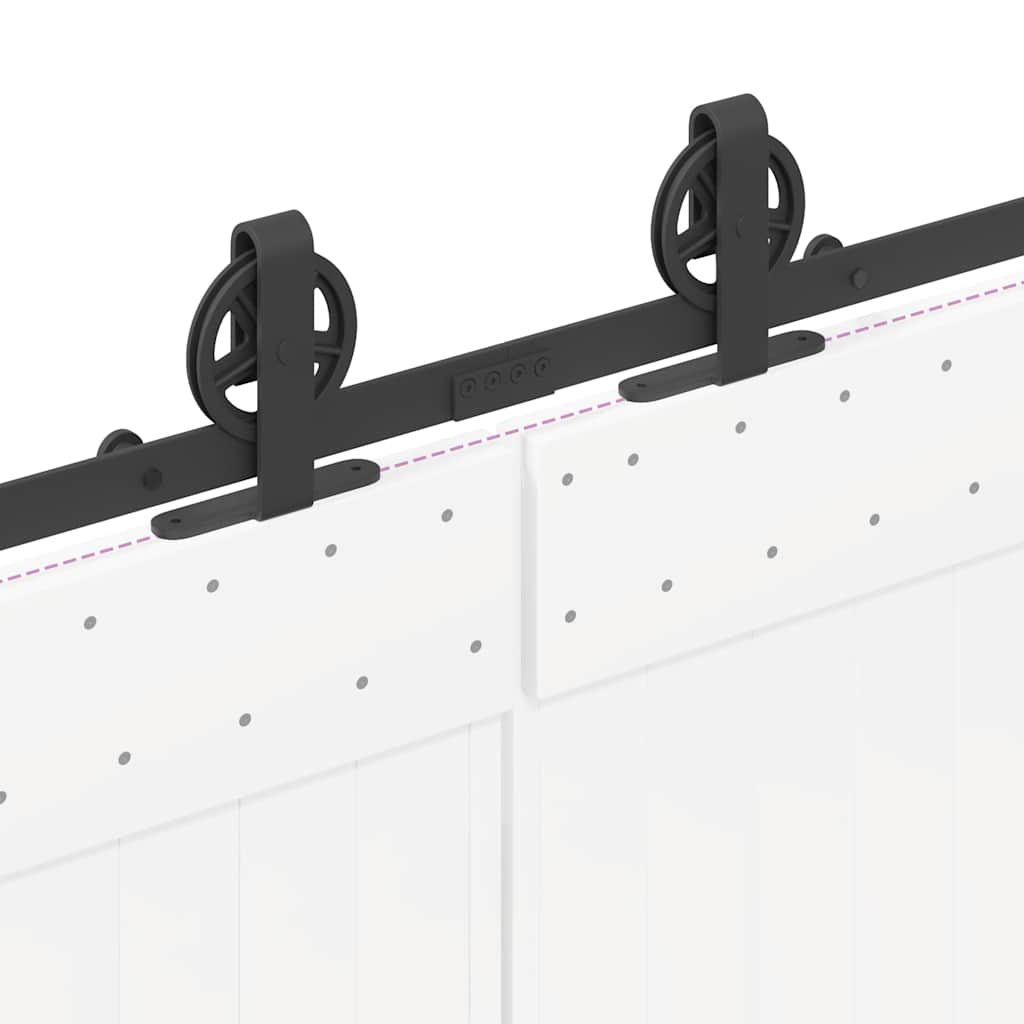 vidaXL Sliding Door Hardware Kit 400 cm Steel Black