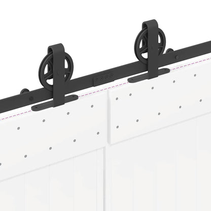 vidaXL Sliding Door Hardware Kit 400 cm Steel Black
