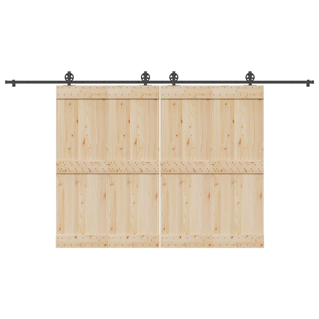 vidaXL Sliding Door Hardware Kit 400 cm Steel Black