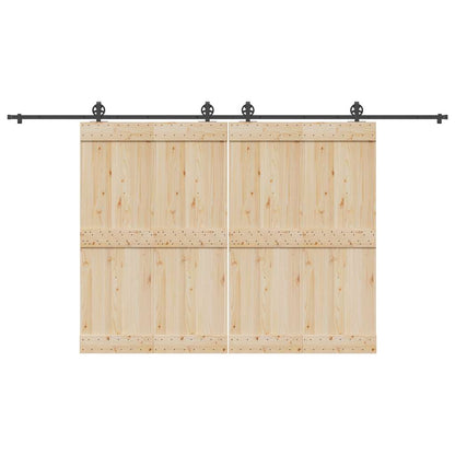 vidaXL Sliding Door Hardware Kit 400 cm Steel Black