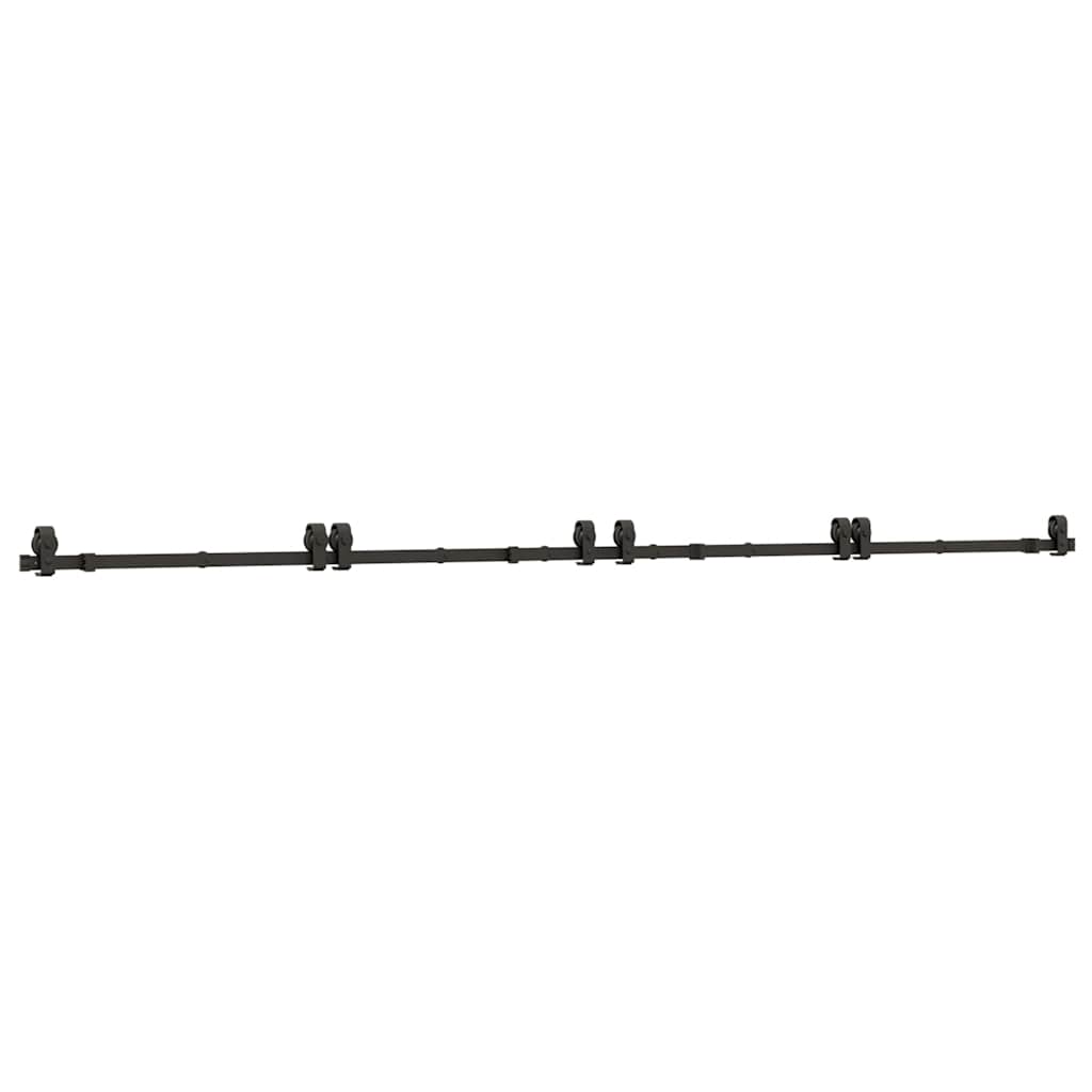 vidaXL Sliding Door Hardware Kit 366 cm Steel Black