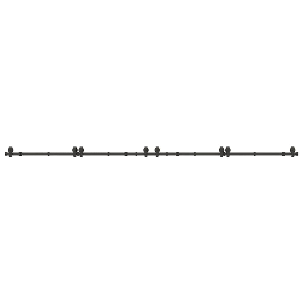 vidaXL Sliding Door Hardware Kit 366 cm Steel Black