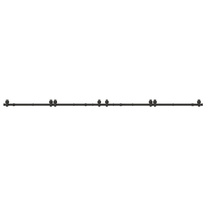 vidaXL Sliding Door Hardware Kit 366 cm Steel Black