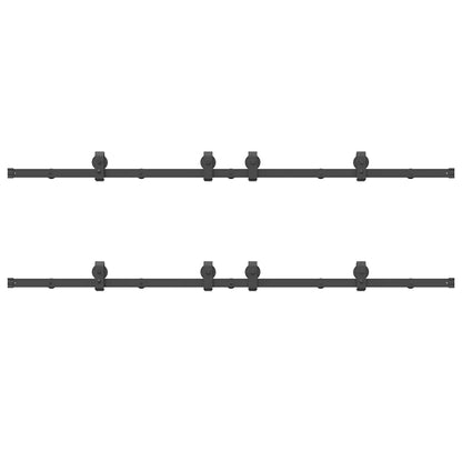 vidaXL Sliding Door Hardware Kit 366 cm Steel Black