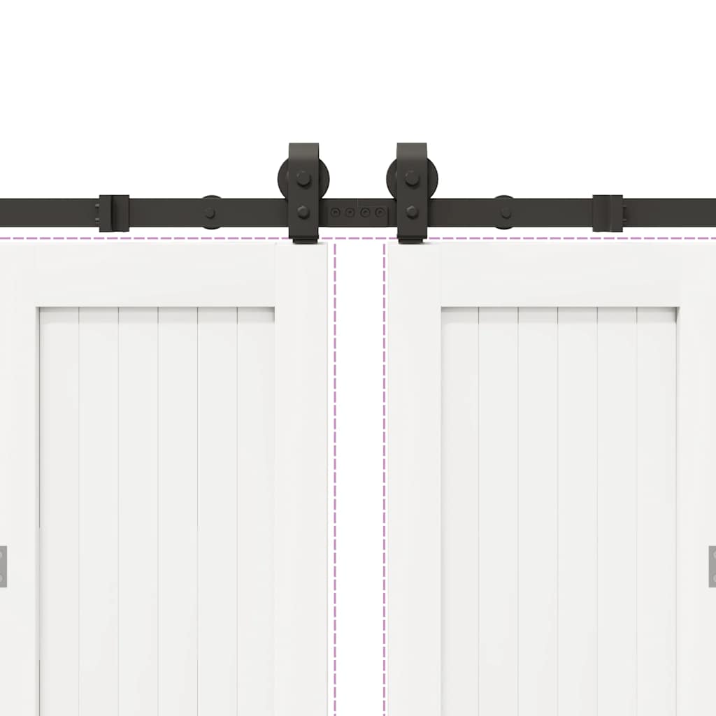 vidaXL Sliding Door Hardware Kit 366 cm Steel Black