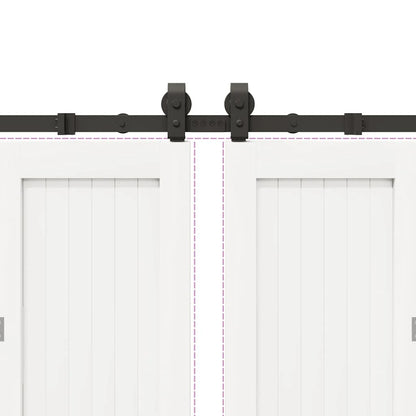 vidaXL Sliding Door Hardware Kit 366 cm Steel Black