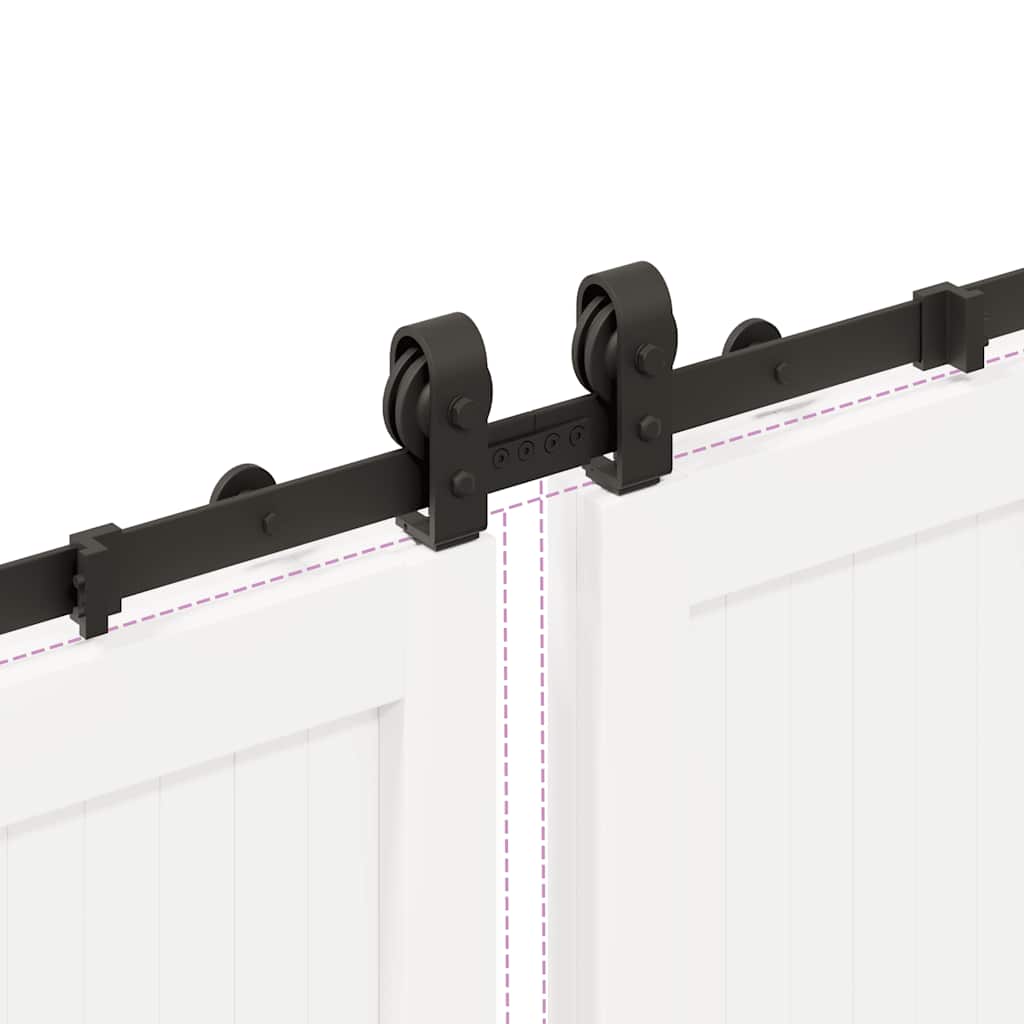 vidaXL Sliding Door Hardware Kit 366 cm Steel Black