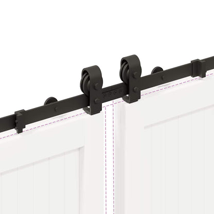 vidaXL Sliding Door Hardware Kit 366 cm Steel Black