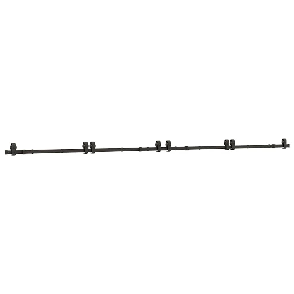 vidaXL Sliding Door Hardware Kit 400 cm Steel Black