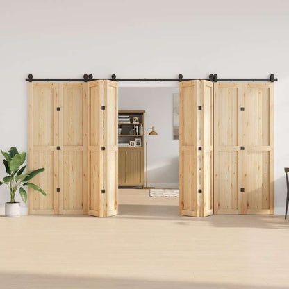 vidaXL Sliding Door Hardware Kit 400 cm Steel Black