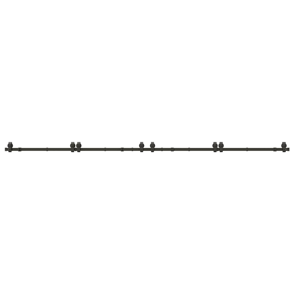 vidaXL Sliding Door Hardware Kit 400 cm Steel Black