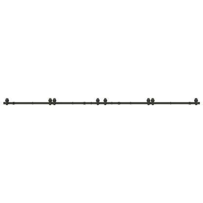 vidaXL Sliding Door Hardware Kit 400 cm Steel Black