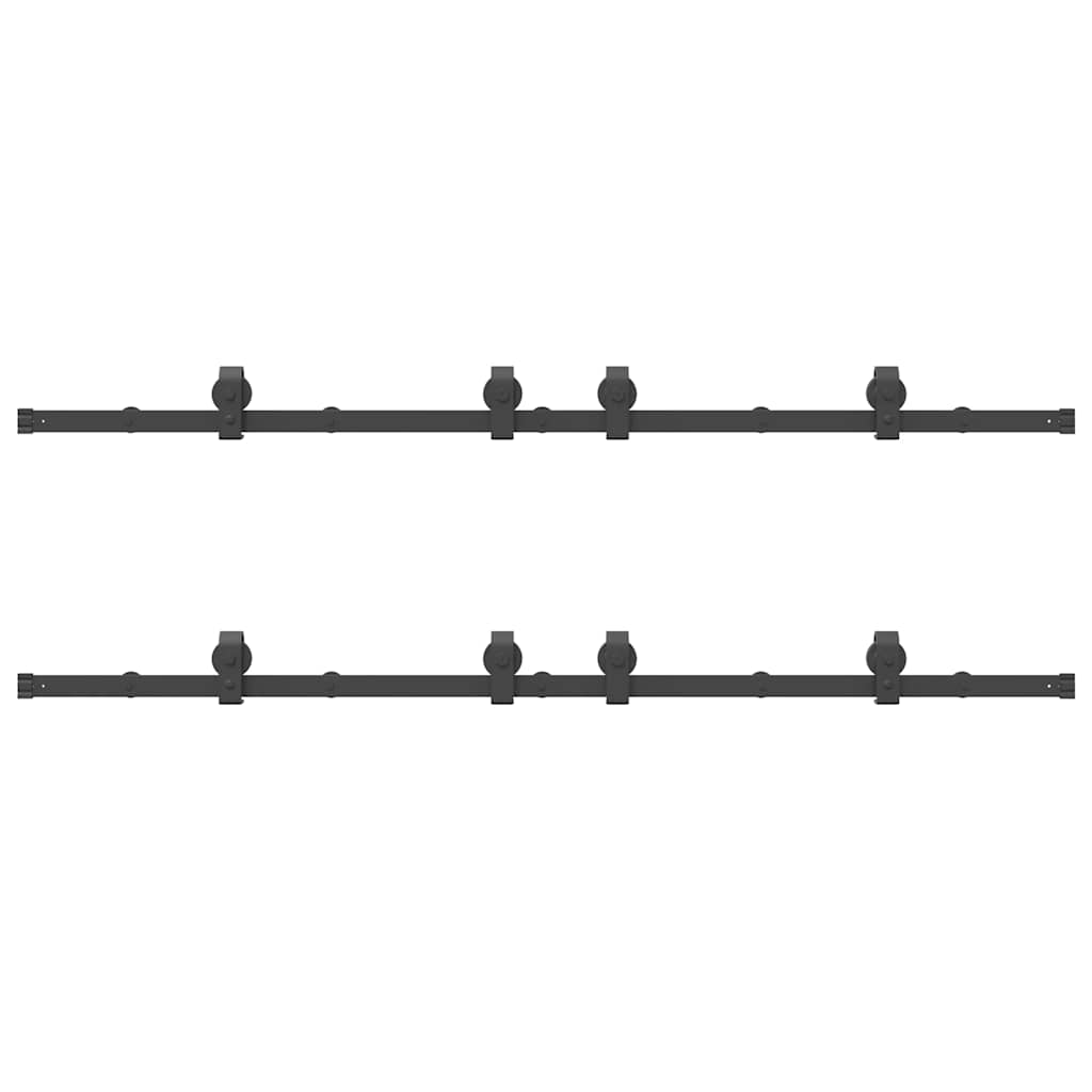 vidaXL Sliding Door Hardware Kit 400 cm Steel Black