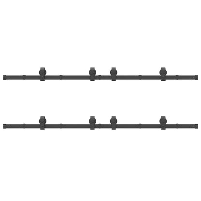 vidaXL Sliding Door Hardware Kit 400 cm Steel Black