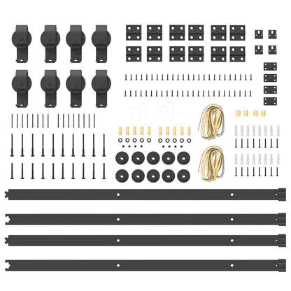 vidaXL Sliding Door Hardware Kit 400 cm Steel Black