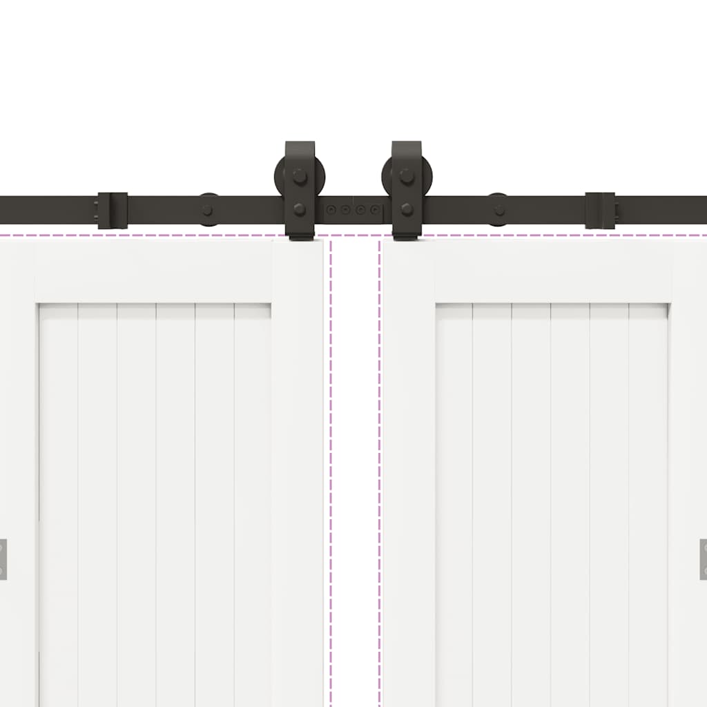 vidaXL Sliding Door Hardware Kit 400 cm Steel Black