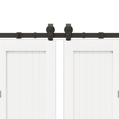 vidaXL Sliding Door Hardware Kit 400 cm Steel Black