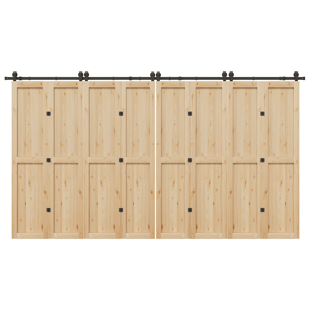 vidaXL Sliding Door Hardware Kit 400 cm Steel Black