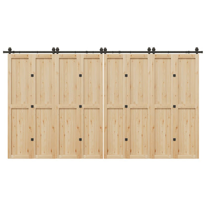 vidaXL Sliding Door Hardware Kit 400 cm Steel Black