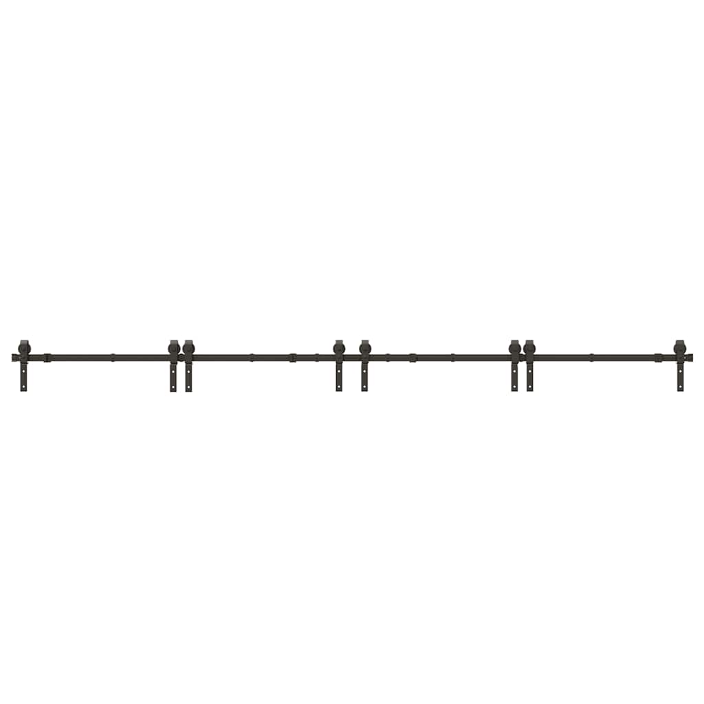 vidaXL Sliding Door Hardware Kit 366 cm Steel Black