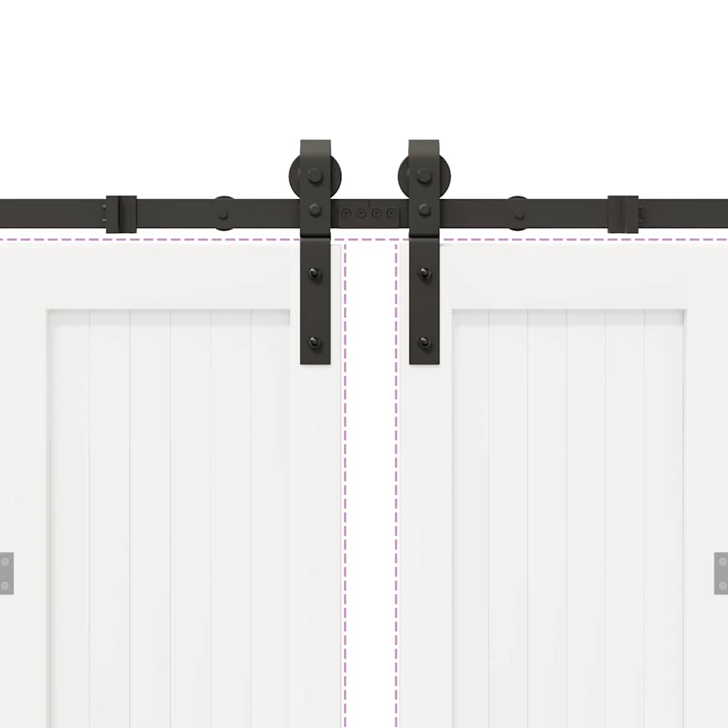 vidaXL Sliding Door Hardware Kit 366 cm Steel Black