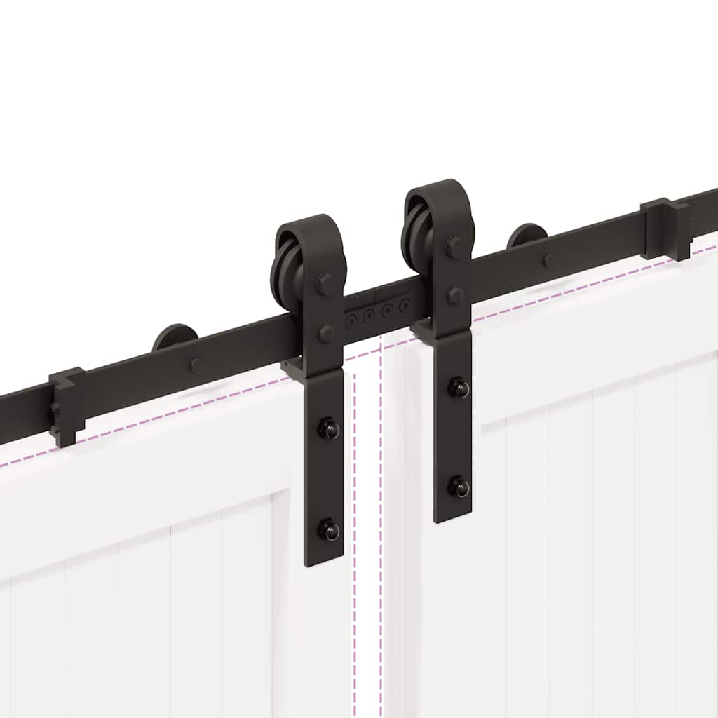 vidaXL Sliding Door Hardware Kit 366 cm Steel Black