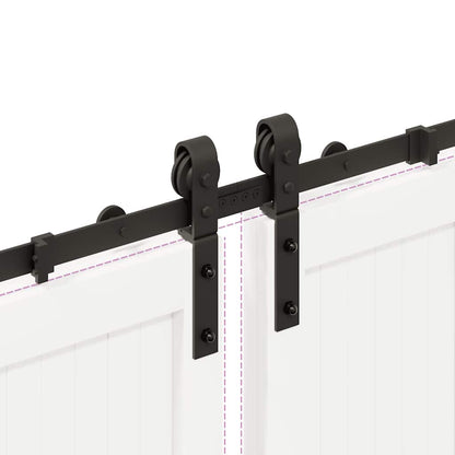 vidaXL Sliding Door Hardware Kit 366 cm Steel Black