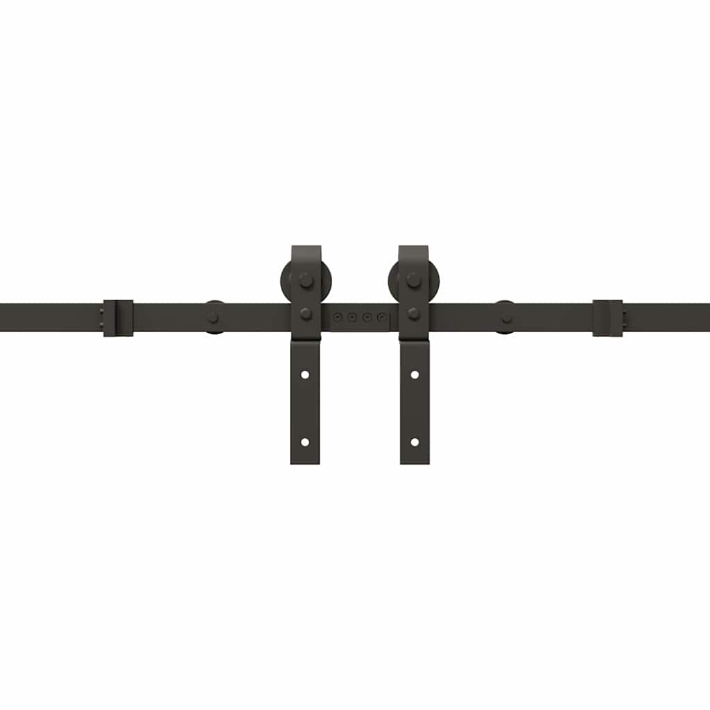 vidaXL Sliding Door Hardware Kit 366 cm Steel Black