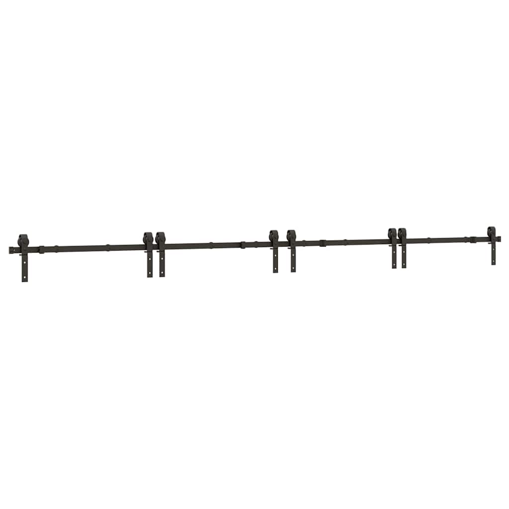vidaXL Sliding Door Hardware Kit 400 cm Steel Black