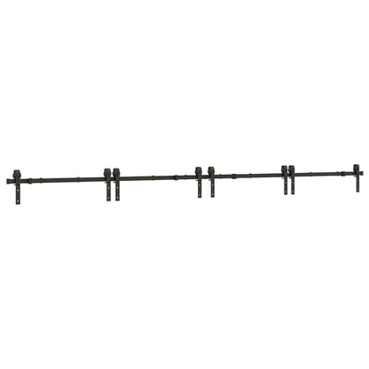 vidaXL Sliding Door Hardware Kit 400 cm Steel Black