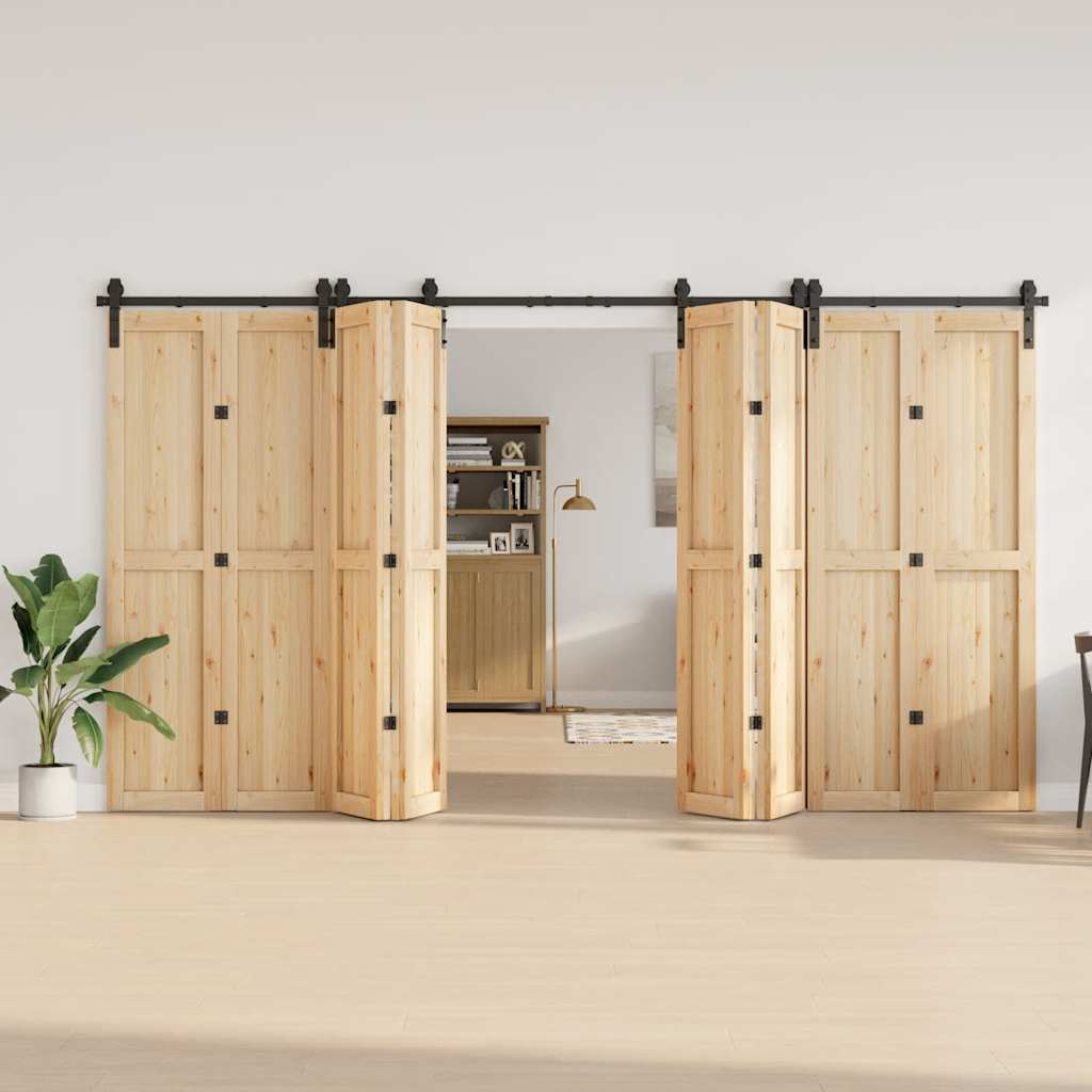 vidaXL Sliding Door Hardware Kit 400 cm Steel Black