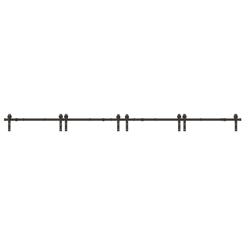 vidaXL Sliding Door Hardware Kit 400 cm Steel Black