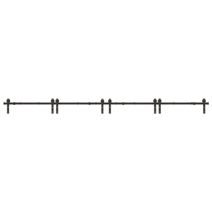 vidaXL Sliding Door Hardware Kit 400 cm Steel Black