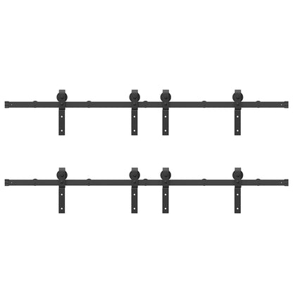 vidaXL Sliding Door Hardware Kit 400 cm Steel Black