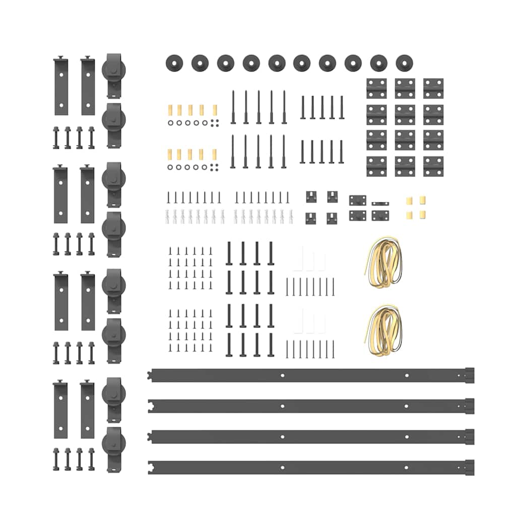vidaXL Sliding Door Hardware Kit 400 cm Steel Black