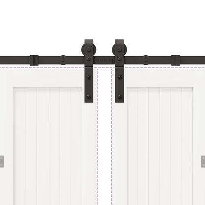 vidaXL Sliding Door Hardware Kit 400 cm Steel Black