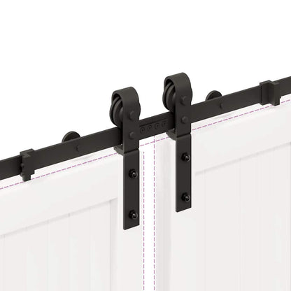 vidaXL Sliding Door Hardware Kit 400 cm Steel Black