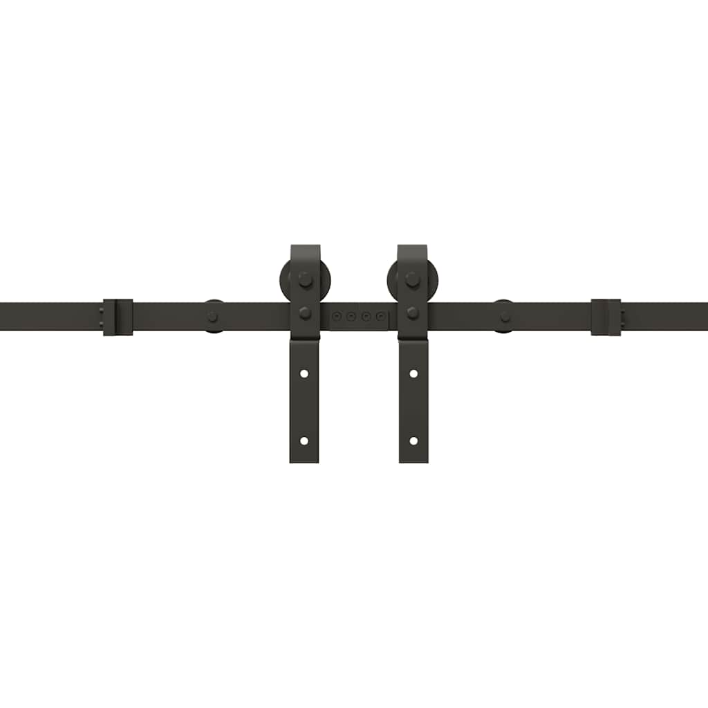 vidaXL Sliding Door Hardware Kit 400 cm Steel Black