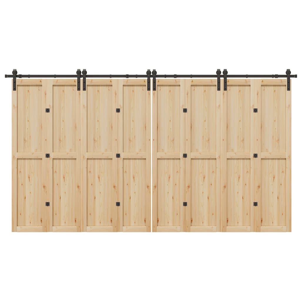 vidaXL Sliding Door Hardware Kit 400 cm Steel Black