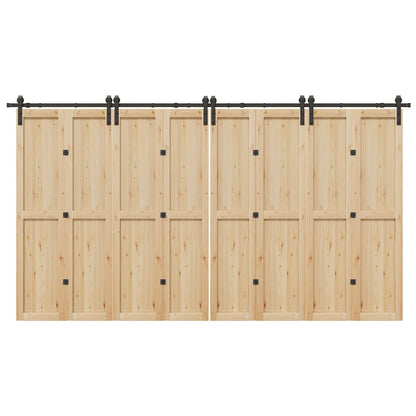 vidaXL Sliding Door Hardware Kit 400 cm Steel Black