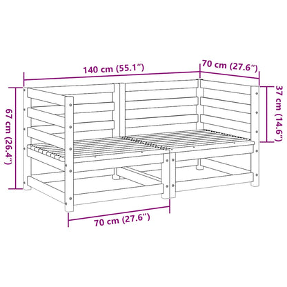vidaXL 2 Piece Garden Sofa Set Solid Wood Pine