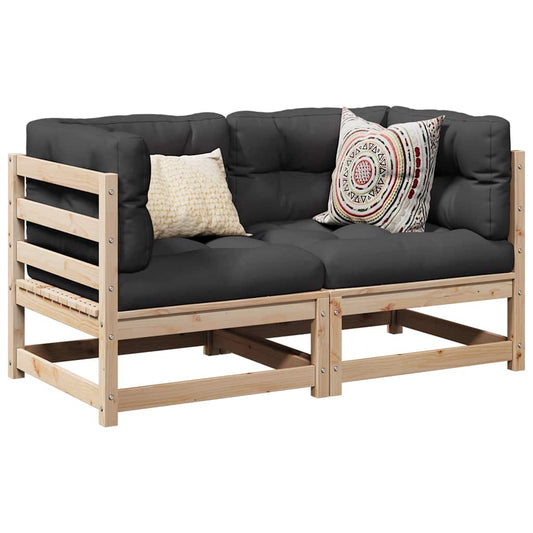 vidaXL Garden Sofa Set | Natural Pine | Solid Pine Wood | Medium | Modular