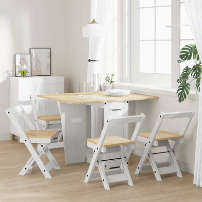 vidaXL 5 Piece Butterfly Dining Set "Corona" Foldable White Pinewood