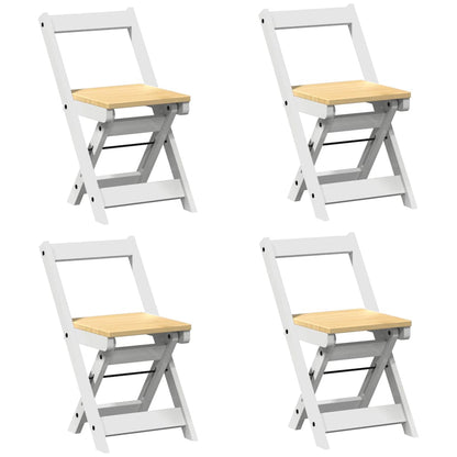 vidaXL 5 Piece Butterfly Dining Set "Corona" Foldable White Pinewood