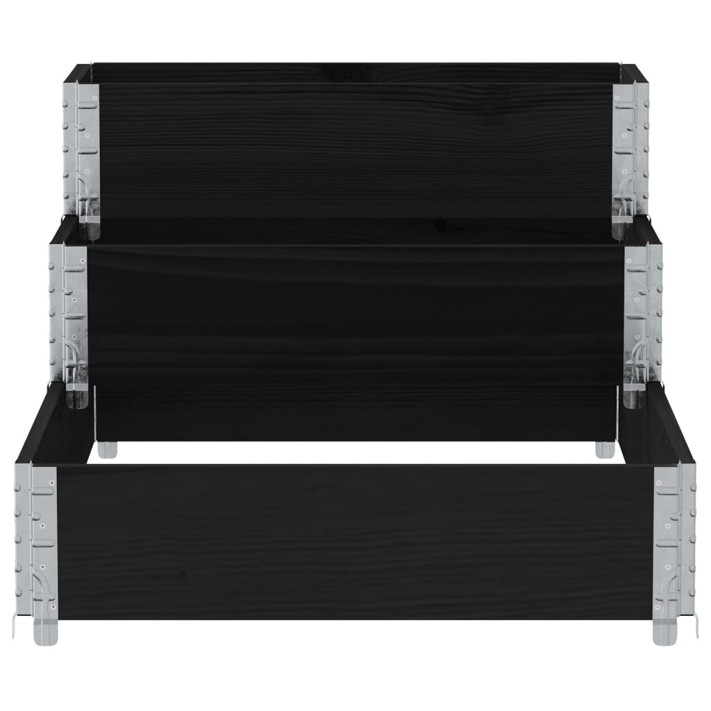 vidaXL 3-Tier Raised Bed Black 120x80 cm Solid Wood Pine