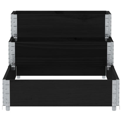 vidaXL 3-Tier Raised Bed Black 120x80 cm Solid Wood Pine